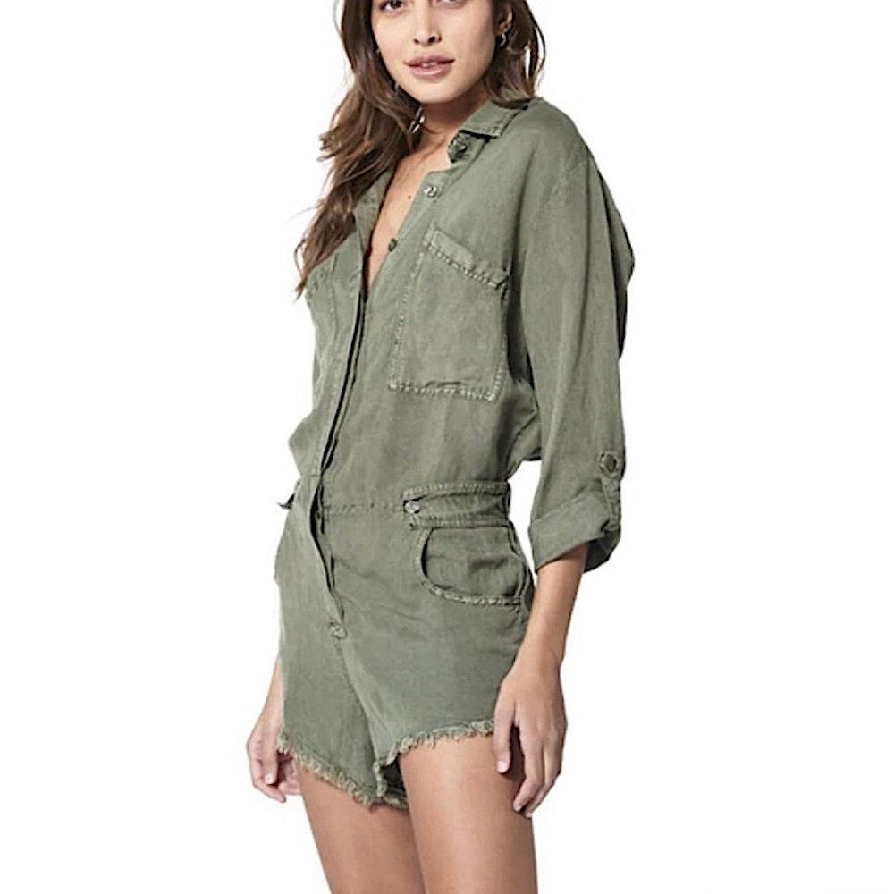 Young Fabulous & Broke River Run Raw Hem Romper - Picture 1 of 11